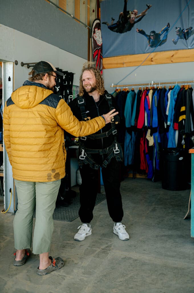 groom getting suited up